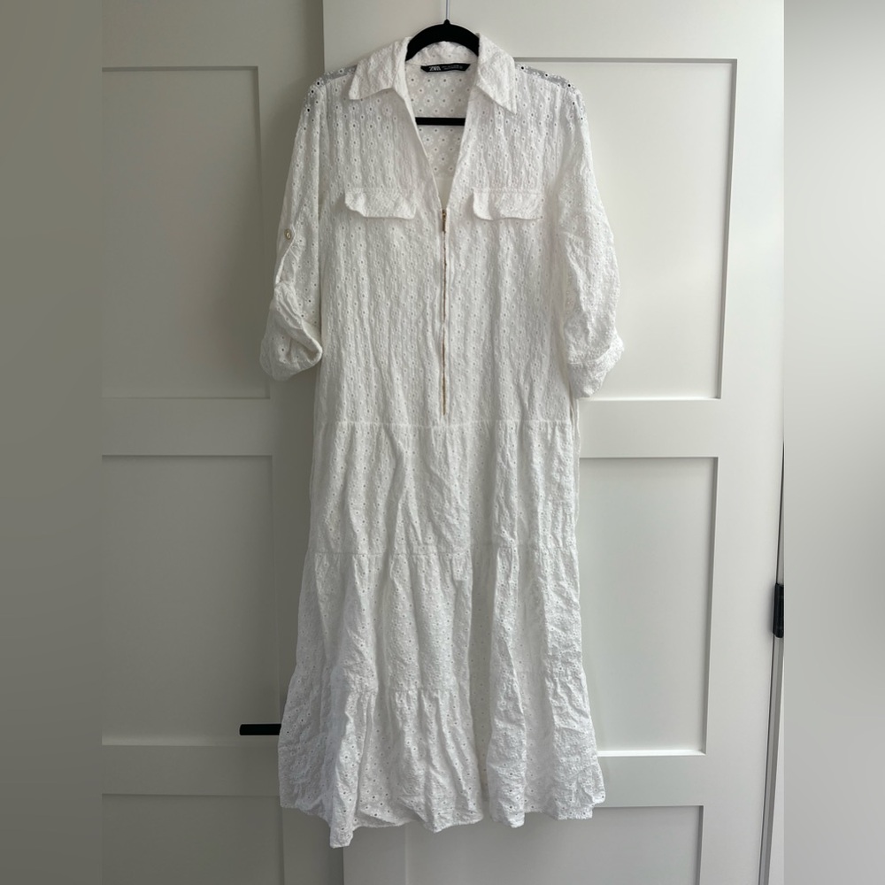 ZARA Openwork Embroidered Dress